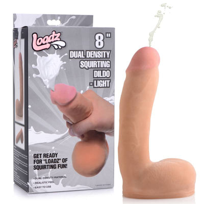 Loadz 8'' Dual Density Squirting Dildo - One Stop Adult Shop