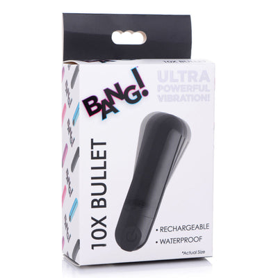 Bang! - 10X Vibrating Metallic Bullet (Black) - One Stop Adult Shop