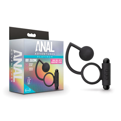 Anal Adventures Platinum Anal Ball & Vibrating C-Ring - One Stop Adult Shop