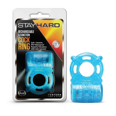 Stay Hard Rechargeable 5 Function Cock Ring - One Stop Adult Shop