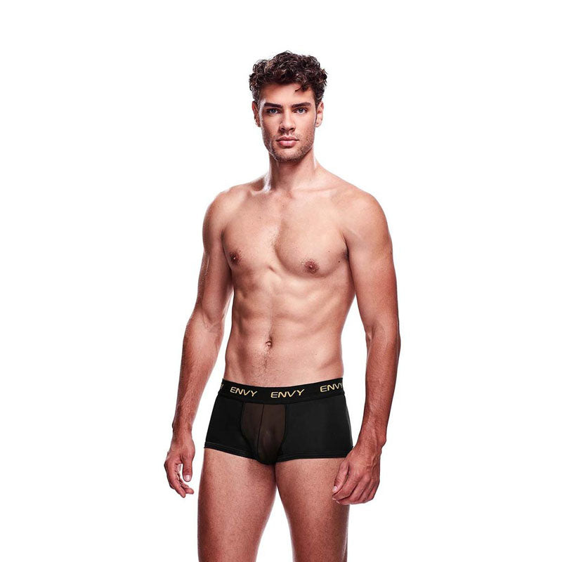 Envy Mesh Short Boxer - Black LXL - One Stop Adult Shop