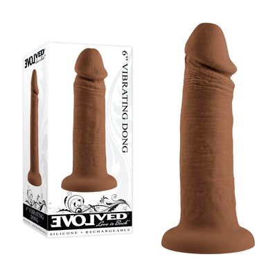 Evolved 6'' VIBRATING DONG DARK - One Stop Adult Shop