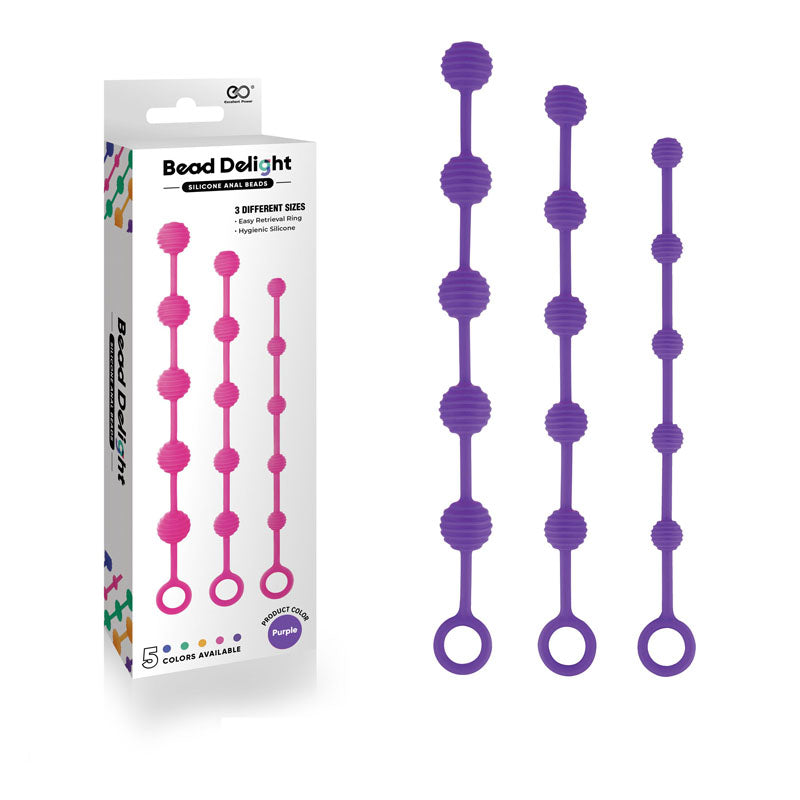 Bead Delight Silicone Anal Beads - Purple - One Stop Adult Shop