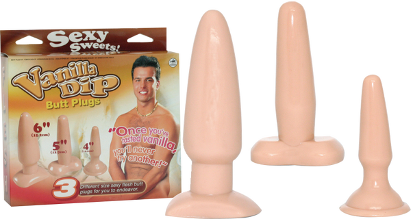 Vanilla Dip Butt Plugs (Flesh) - One Stop Adult Shop