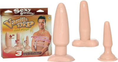 Vanilla Dip Butt Plugs (Flesh) - One Stop Adult Shop