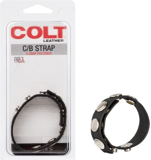 Leather C/b Strap 5-snap Fastener - One Stop Adult Shop