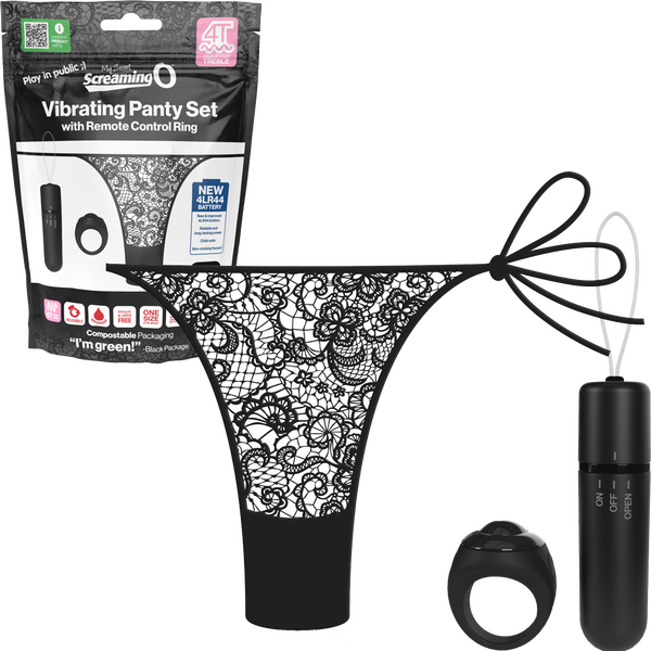 Vibrating Panty Set W/ Remote Ring 4T High Pitch Treble - One Stop Adult Shop