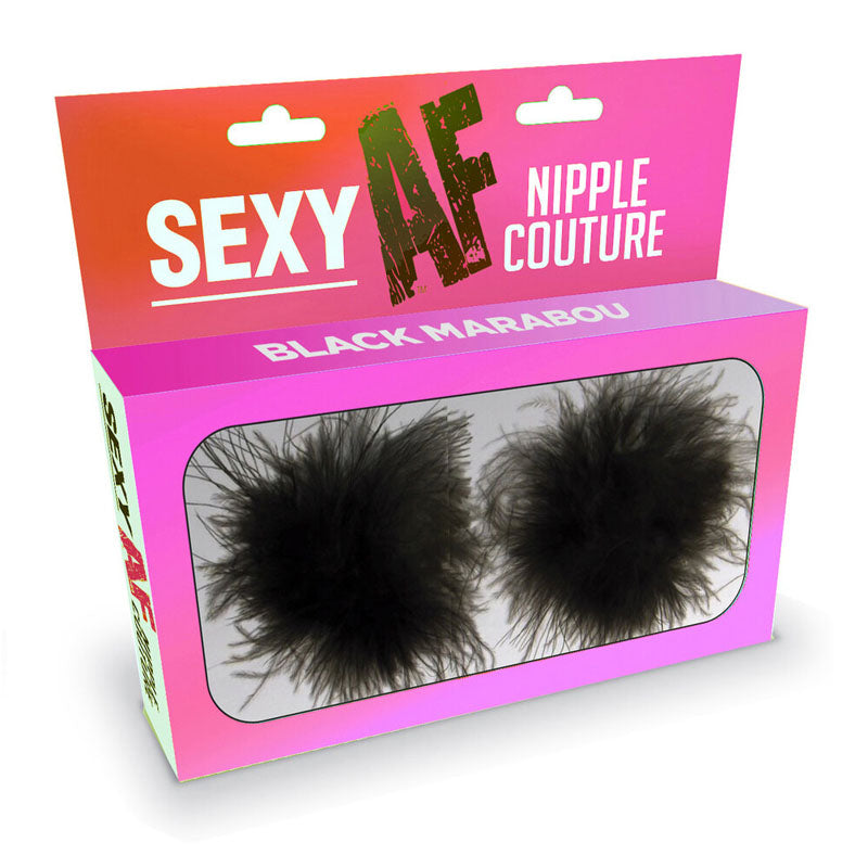 Sexy AF - Nipple Couture Black Marabou - One Stop Adult Shop