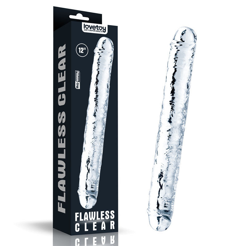 Flawless Clear Double Dildo 12'' - One Stop Adult Shop