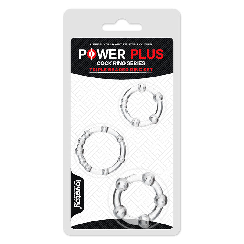 Power Plus Triple Beaded Ring Set - One Stop Adult Shop