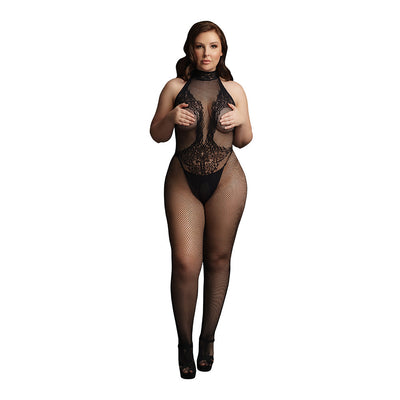 Fishnet and Lace Bodystocking - Black - O/SX - One Stop Adult Shop