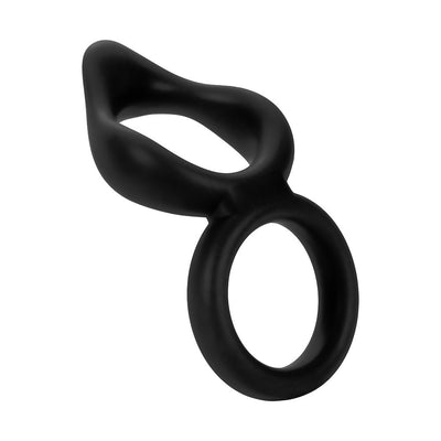 F-88: DOUBLE RING 100% LIQUID SILICONE BLACK - One Stop Adult Shop