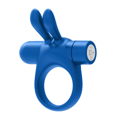 Bunny Vibrating Cockring - Blue - One Stop Adult Shop