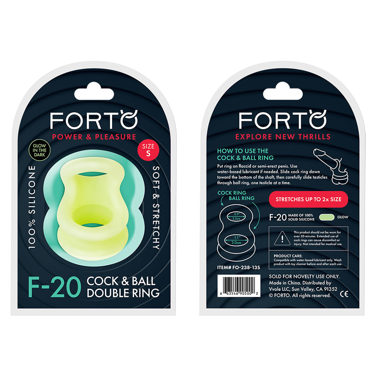 F-20: BALLS STRETCHER (LIQUID SILICONE) SMALL - GLOW - One Stop Adult Shop