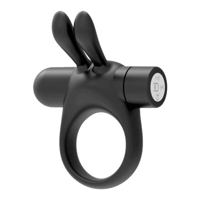 Bunny Vibrating Cockring - Black - One Stop Adult Shop