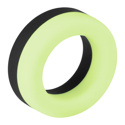 F-19: 100% LIQUID SILICONE 2 TONE C-RING BLACK/GLOW - One Stop Adult Shop