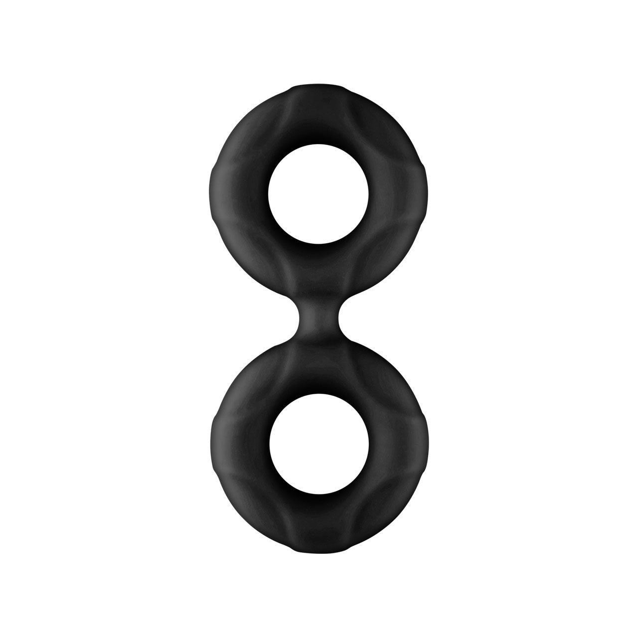 F-81: DOUBLE RING (LIQUID SILICONE) 44MM - BLACK - One Stop Adult Shop