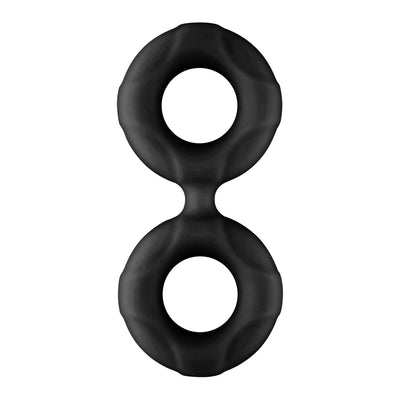 F-81: DOUBLE RING (LIQUID SILICONE) 47MM - BLACK - One Stop Adult Shop