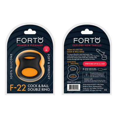 F-22: D RING (LIQUID SILICONE) MEDIUM - BLACK - One Stop Adult Shop