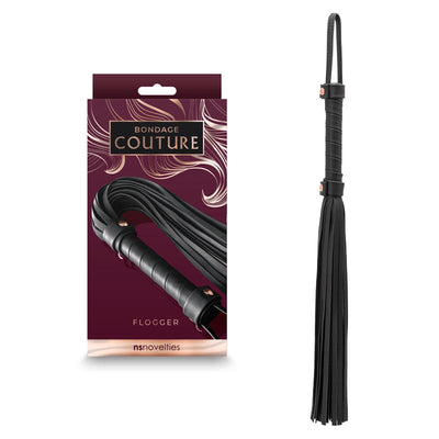 Bondage Couture Flogger - Black - One Stop Adult Shop