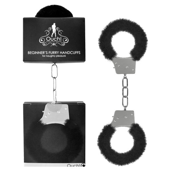 Ouch Beginner's Furry Handcuffs - One Stop Adult Shop