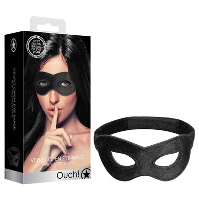 Ouch! Velvet & Velcro Adjustable Open Eye Mask - One Stop Adult Shop