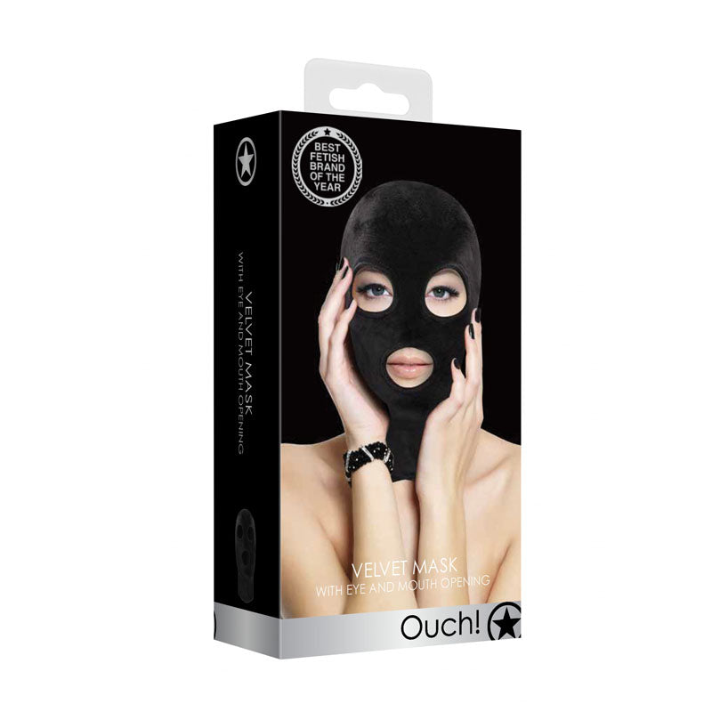 Ouch! Velvet & Velcro Mask with Eye and Mouth Opening - One Stop Adult Shop