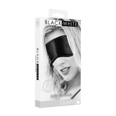 OUCH! Black & White Satin Eye-Mask - One Stop Adult Shop