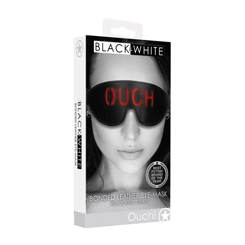 OUCH! Black & White Bonded Leather Eye-Mask ''Ouch'' - One Stop Adult Shop