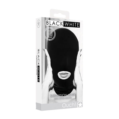 OUCH! Black & White Submission Mask - One Stop Adult Shop