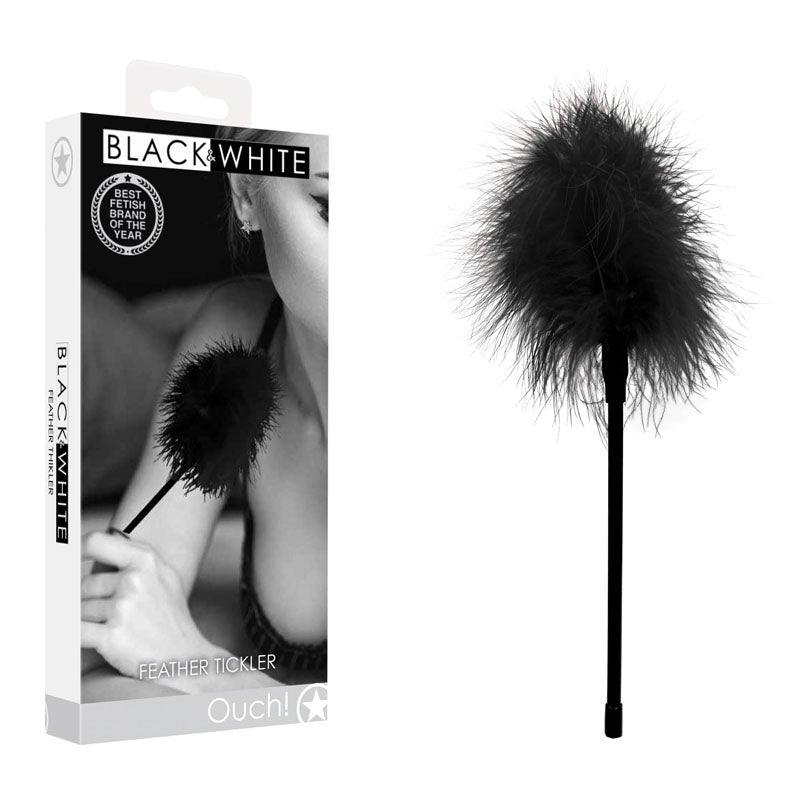 OUCH! Black & White Feather Tickler - One Stop Adult Shop