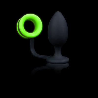OUCH! Glow In The Dark Butt Plug with Cock Ring - One Stop Adult Shop