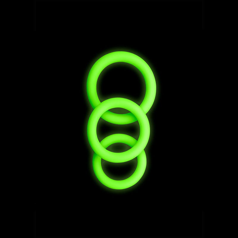 OUCH! Glow In The Dark Cock Ring Set - One Stop Adult Shop