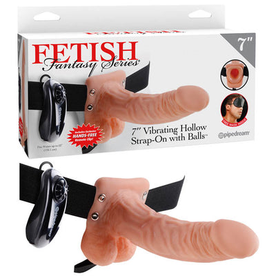 Fetish Fantasy Series 7'' Vibrating Hollow Strap-on With Balls - One Stop Adult Shop