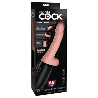 King Cock Plus 6.5'' Thrusting Cock with Balls - One Stop Adult Shop