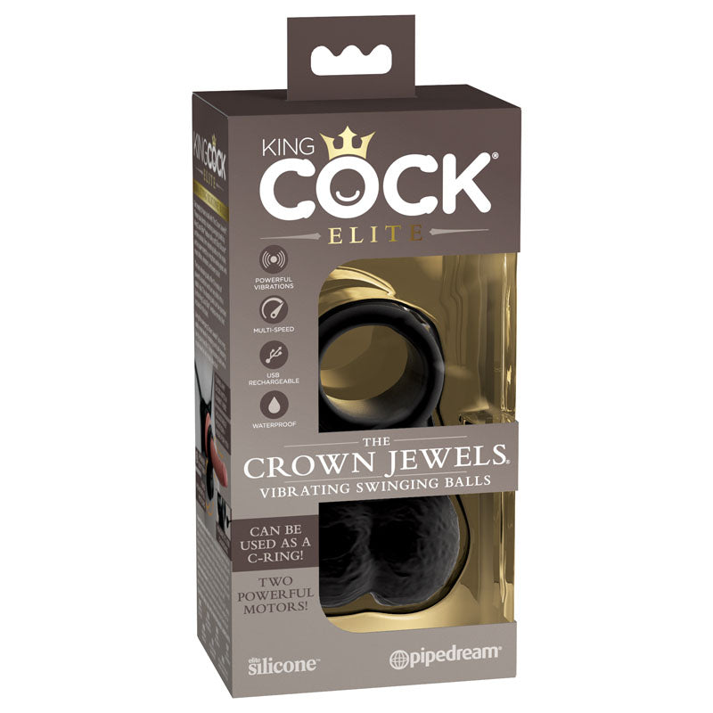 King Cock Elite The Crown Jewels Vibrating Silicone Balls - One Stop Adult Shop