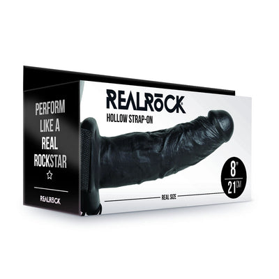 REALROCK Hollow Strap-on - 20.5 cm Black - One Stop Adult Shop