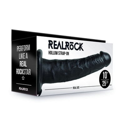 REALROCK Hollow Strap-on - 24.5 cm Black - One Stop Adult Shop
