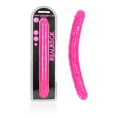REALROCK 38 cm Double Dong Glow - Pink - One Stop Adult Shop