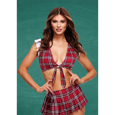 TEACHERS PET Schoolgirl Crop Top & Skirt - S/M - One Stop Adult Shop