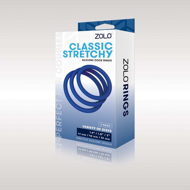 Zolo Classic Stretchy Silicone Cock Ring 3-Pack - One Stop Adult Shop