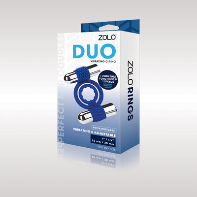 Zolo Rechargeable Duo Vibrating C-Ring - One Stop Adult Shop